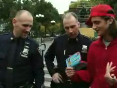 Vinnie showing cops his tampon case