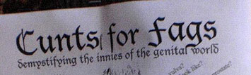 Cunts for fags poster